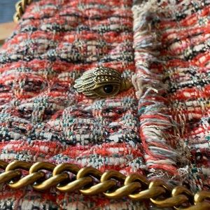 Kurt Geiger London tweed should handbag with chain